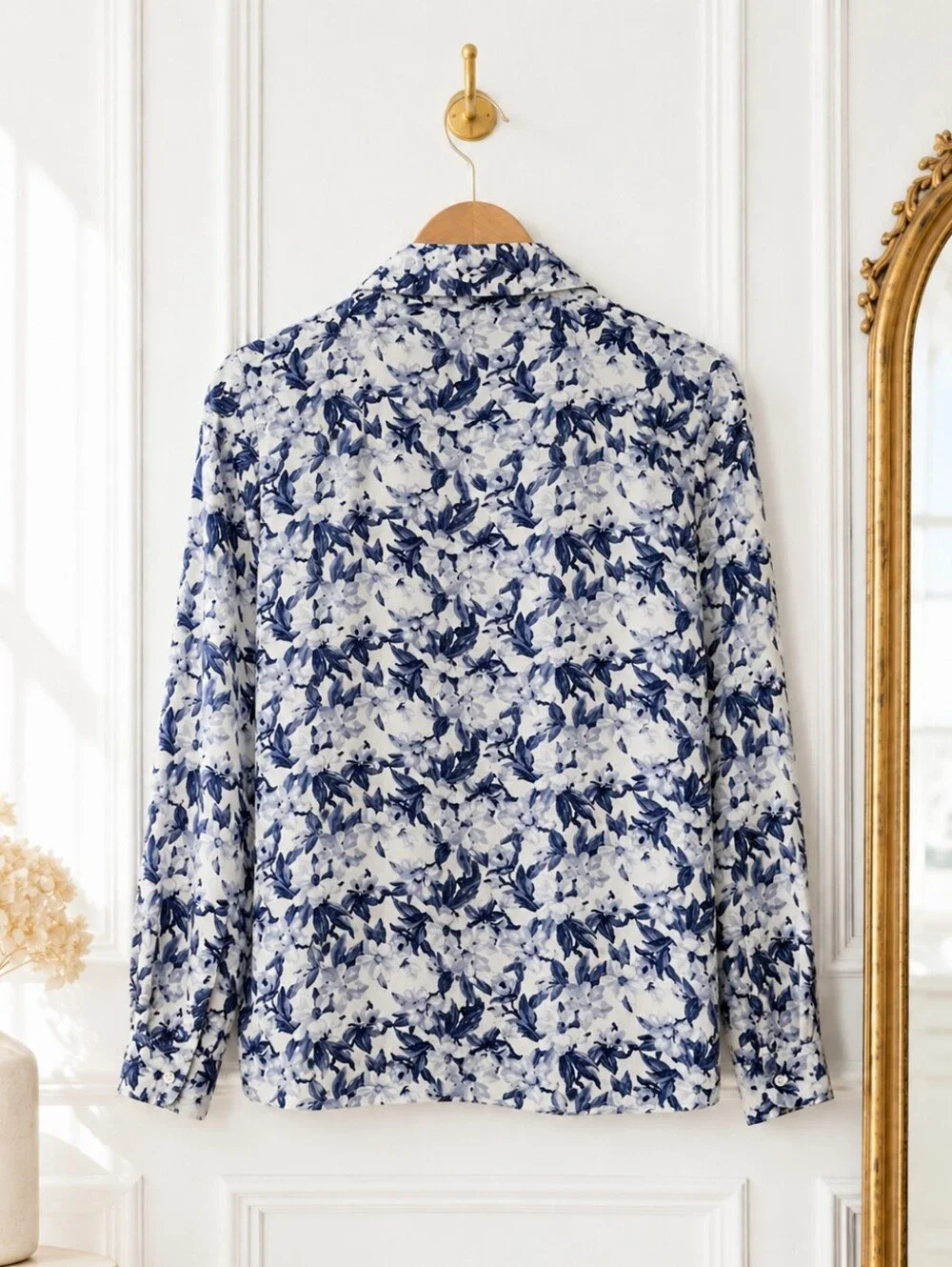 BLAST Linen Blend Floral Blouse | Size L | Shell Buttons | Button Front - Picture 6 of 8